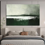 Green - Gray Abstract Horizon Painting ABS215