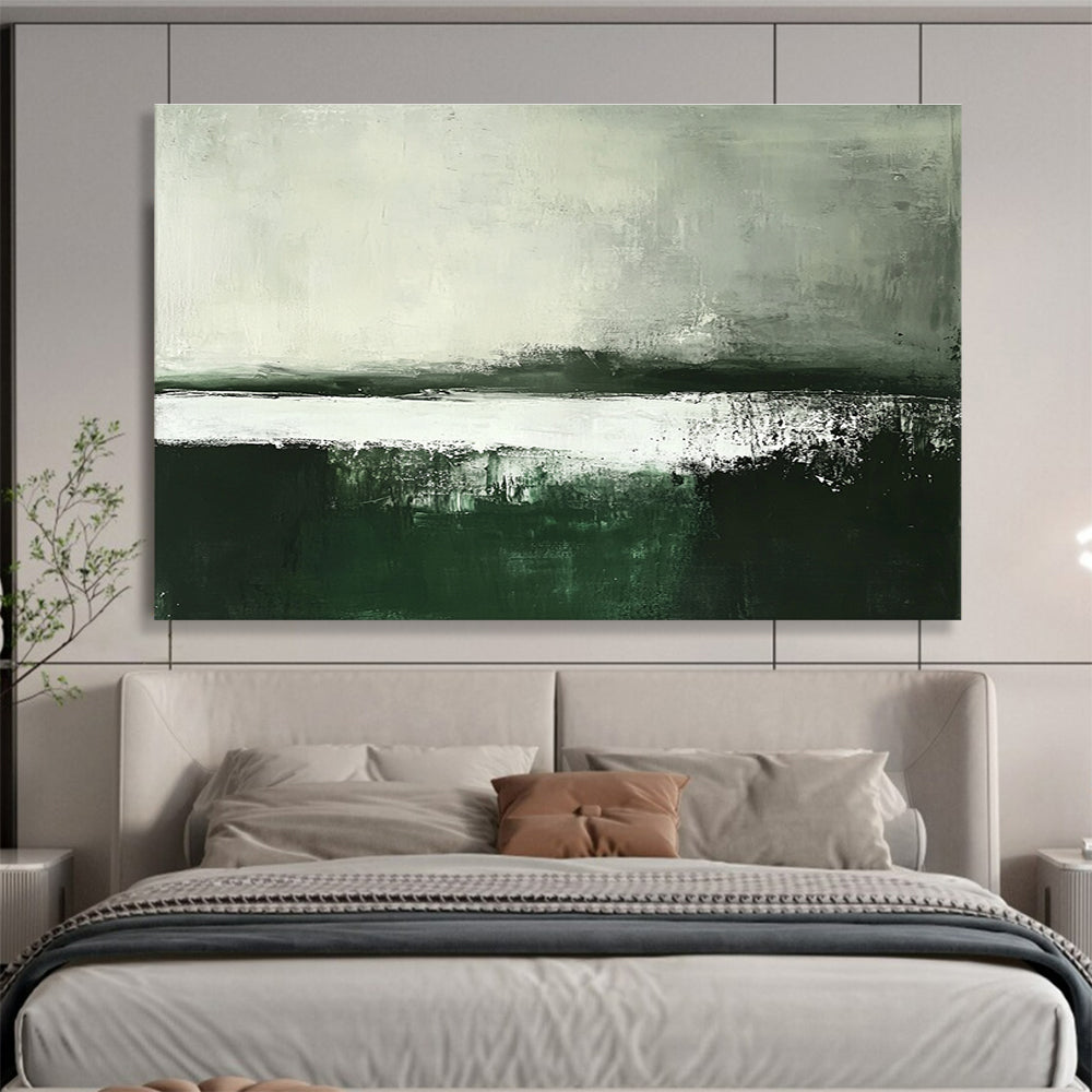 Green - Gray Abstract Horizon Painting ABS215