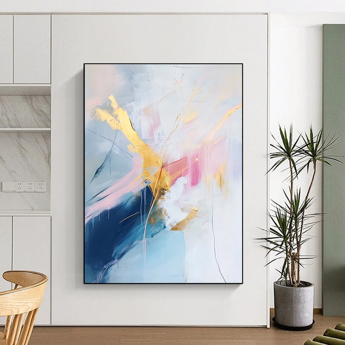 Pastel - Gold Abstract Painting with Delicate Luxury WINK437