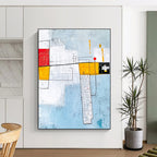 Red - Yellow Abstract Composition Painting for Industrial - Chic Lofts GAB1152
