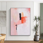 Pink - Toned Abstract Painting with Minimalist Shapes GAB0870