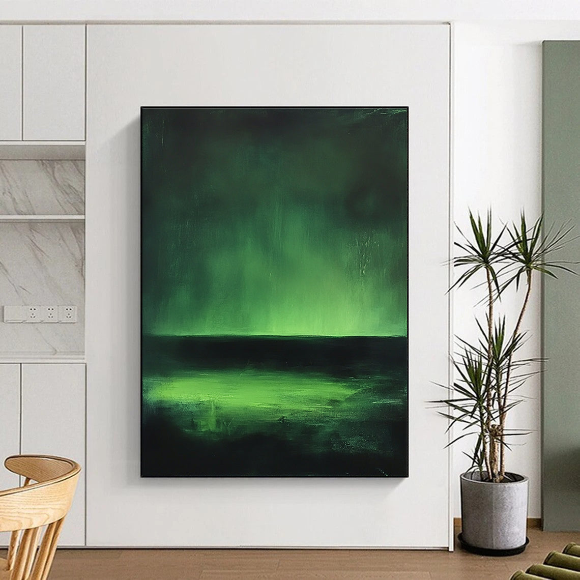 Dark Green Landscape Abstract Painting for Mood - Setting GAB0702