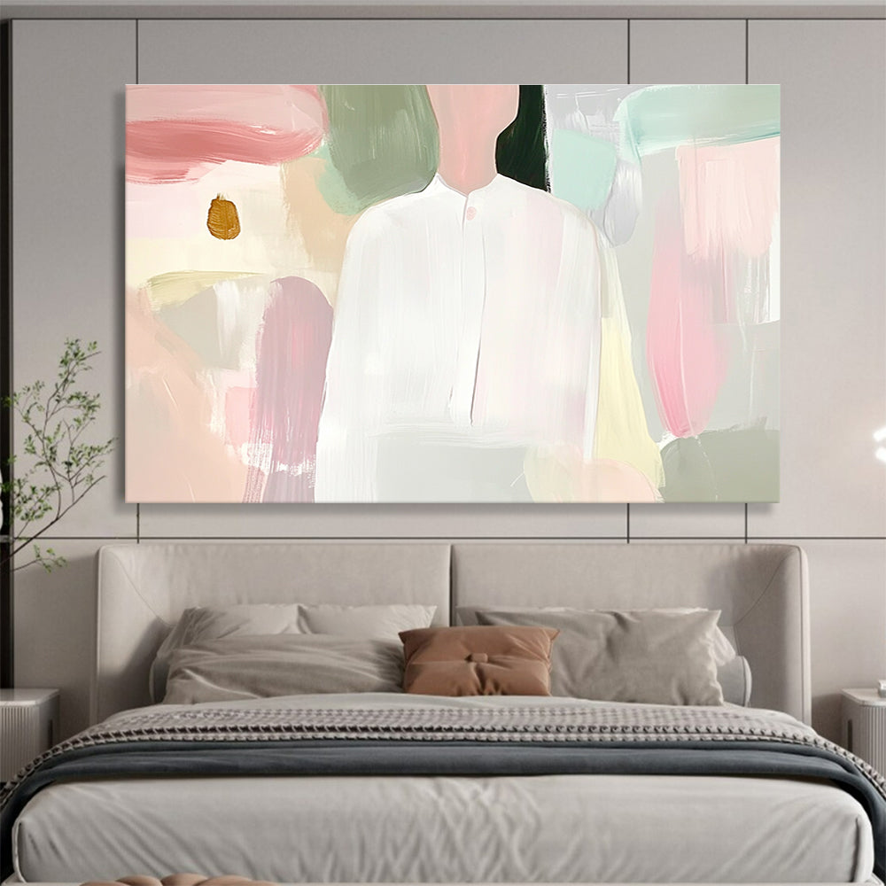 Pastel Figure Portrait with Soft Hues Abstract Painting ABS320