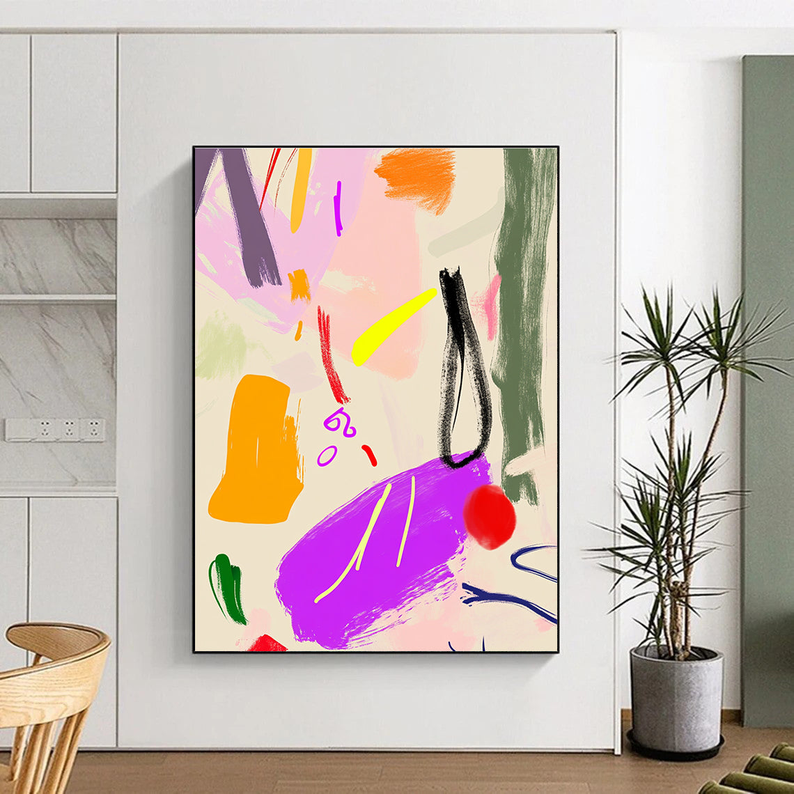 Colorful Playful Abstract Painting with Joyful Chaos WINK329