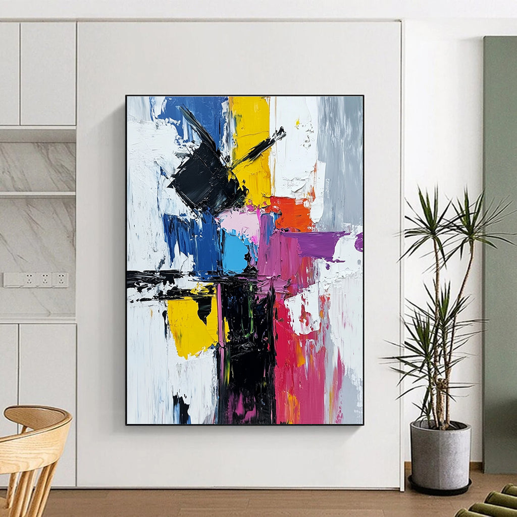 Colorful Block Abstract Painting with Vibrant Energy WINK732