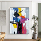 Colorful Block Abstract Painting with Vibrant Energy WINK732