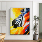 Colorful Zebra Portrait Abstract Painting of Vibrant Wildlife GAB0087