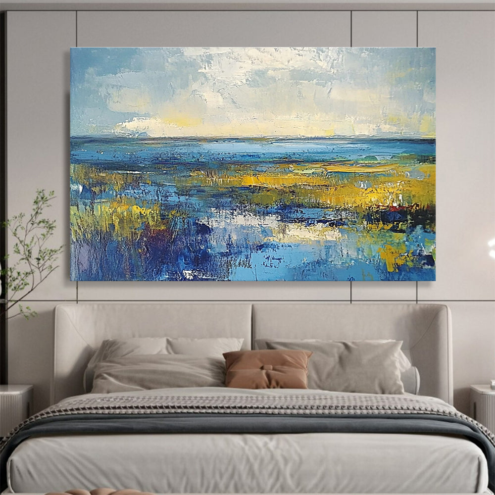 Vibrant Coastal Wetland Abstract Painting ABS232