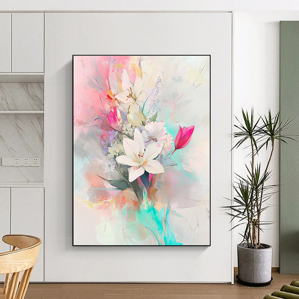 Colorful Floral Bouquet Abstract Painting for Bohemian - Style Cafes GAB1273