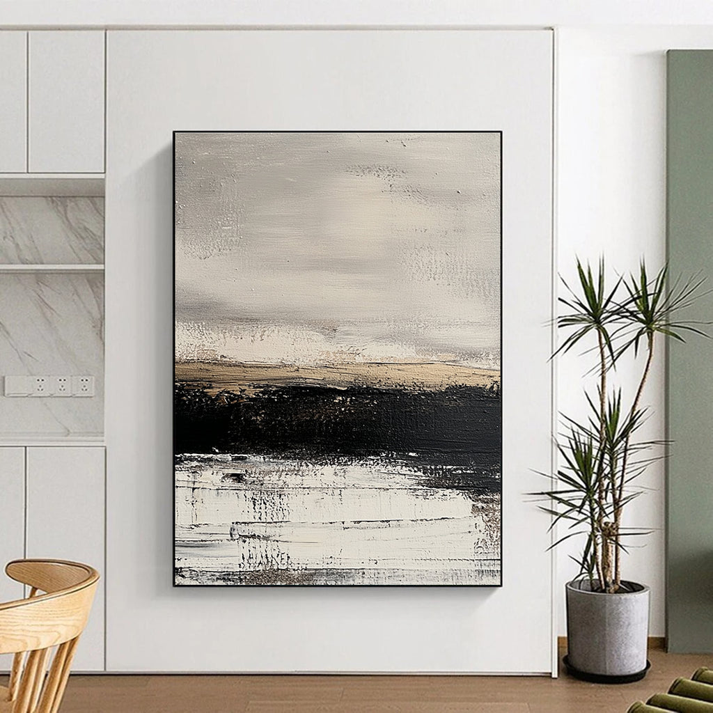 Monochromatic Abstract Landscape Painting with Quiet Mystery WINK344