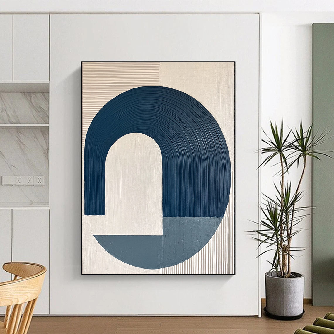 Circular Geometric Abstraction Abstract Painting with Modern Simplicity WINK214