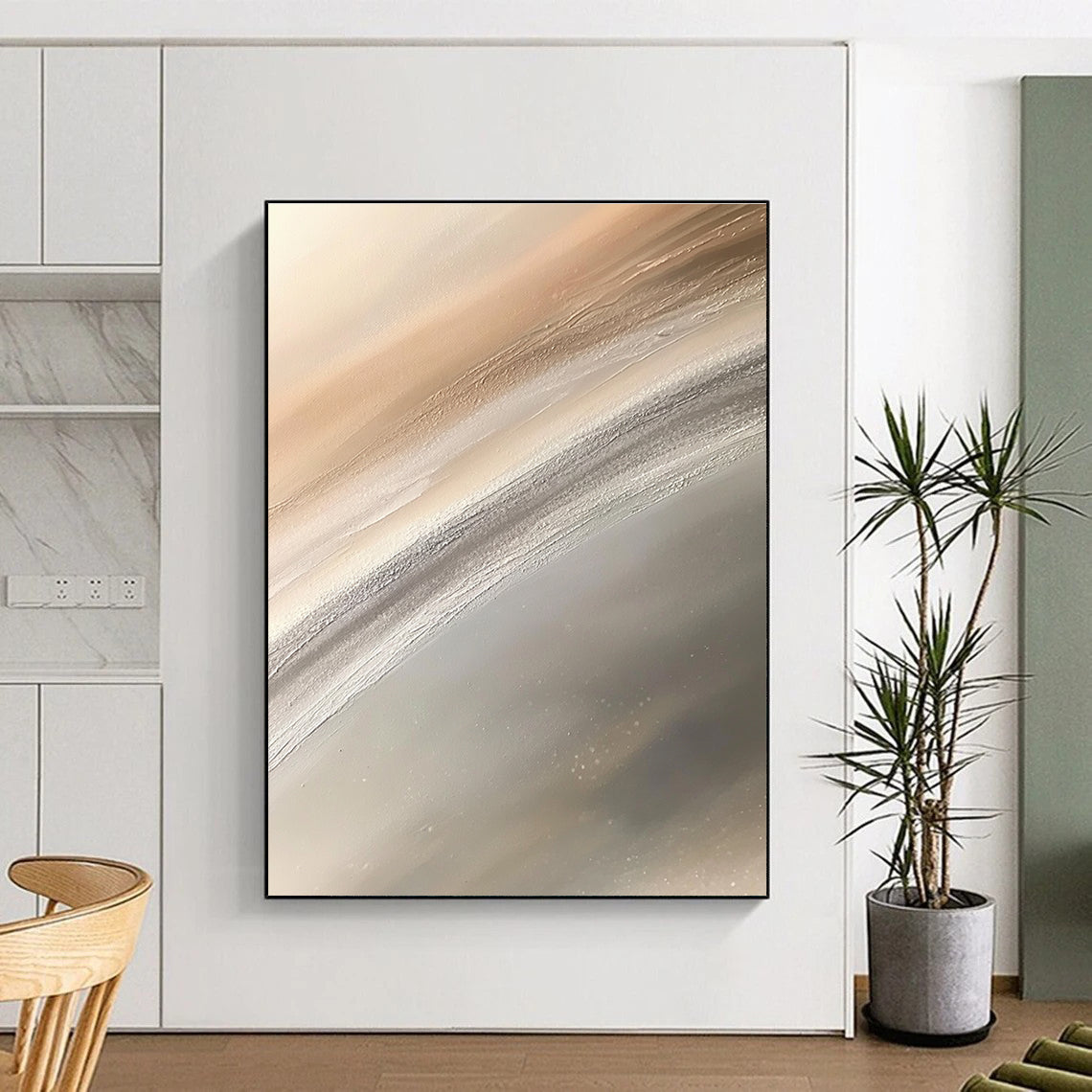 Soft Abstract Gradient Painting for Minimalist Bedrooms GAB1169