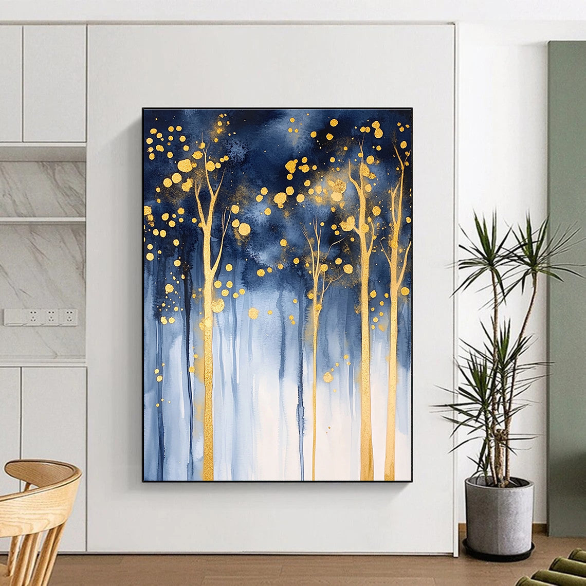 Golden Forest Abstract - Enchanted Landscape Abstract Painting GAB0499