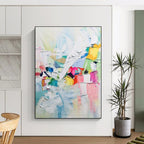 Dynamic Colorful Abstract Composition Painting for Energetic Spaces HENG267