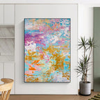 Pastel and Gold Abstract Painting for Chic Bridal Suites HENG464