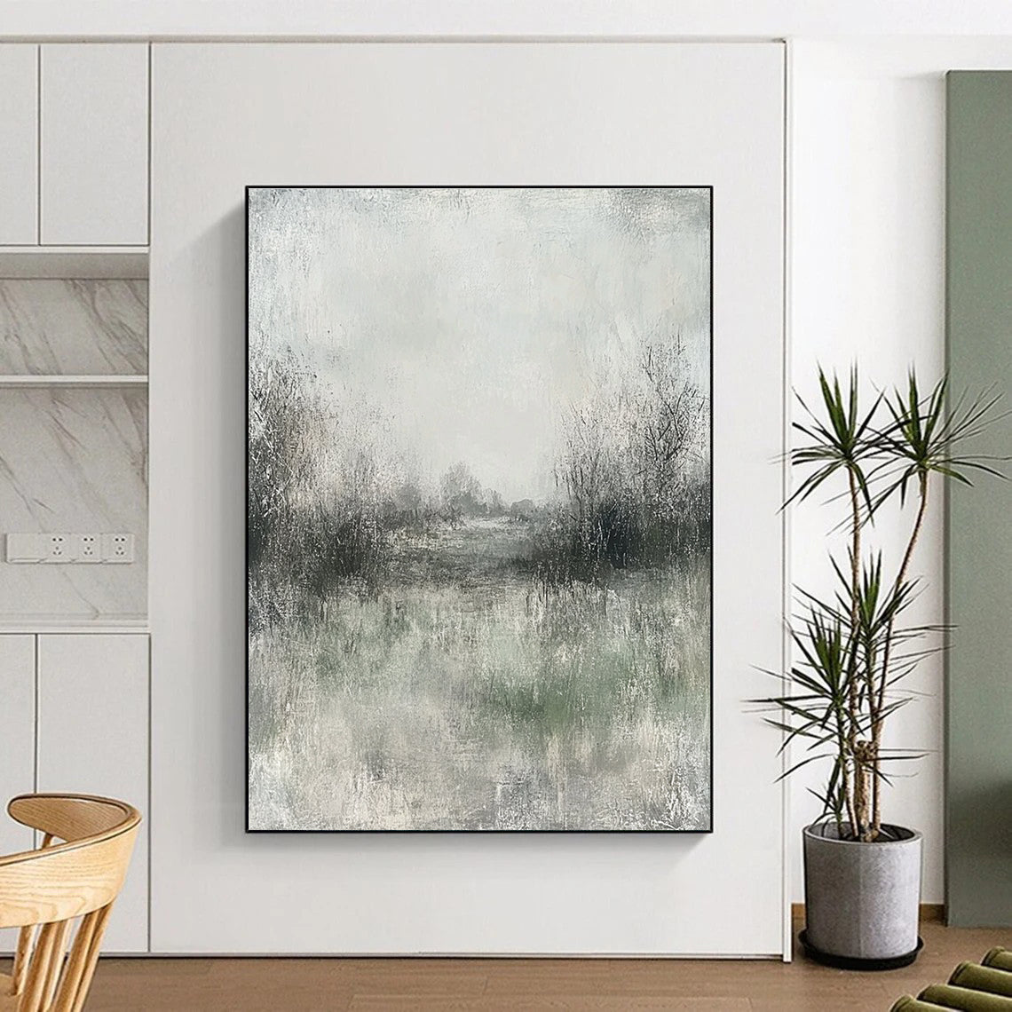 Misty Landscape Abstraction Painting with Ethereal Atmosphere WINK162