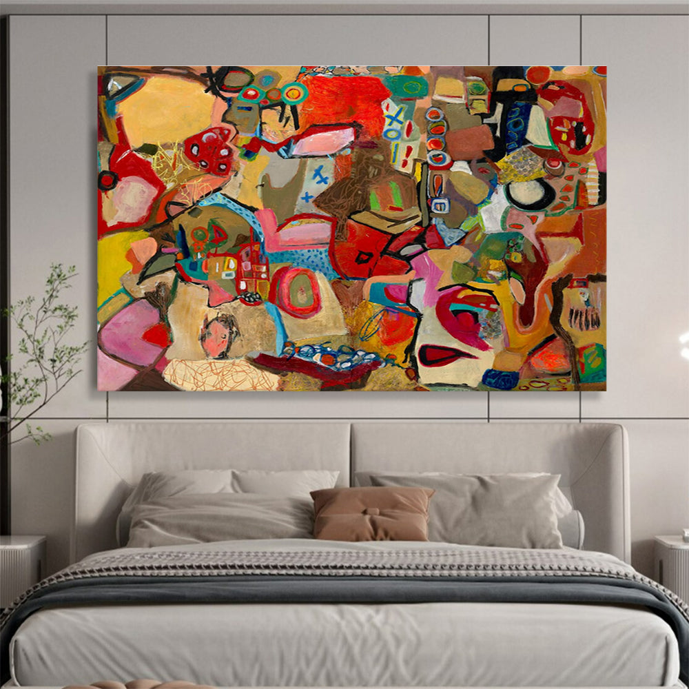 Colorful Abstract Collage Painting for Creative Studio Spaces YHT240