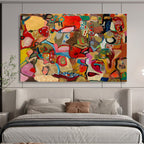 Colorful Abstract Collage Painting for Creative Studio Spaces YHT240