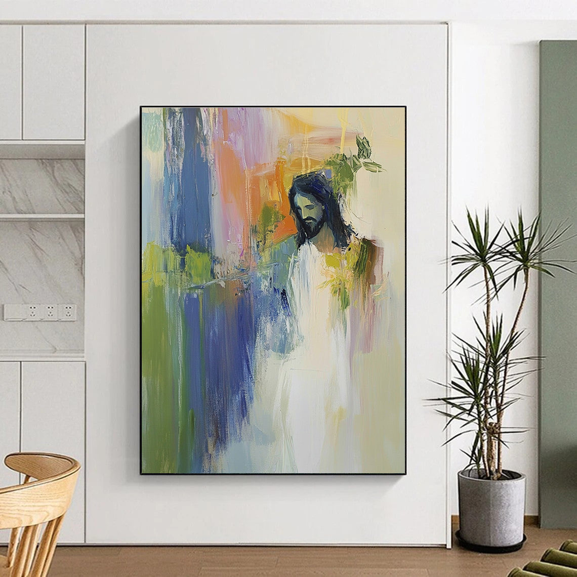 Figure with Foliage Abstract Painting for Spiritual - Styled Spaces GAB1072