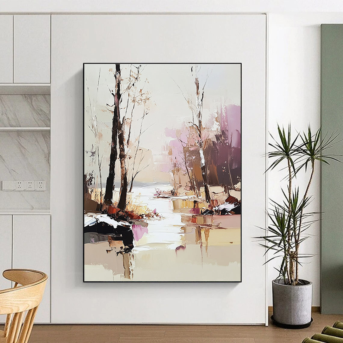 Winter River Landscape Abstract Painting for Nature - Loving Interiors GAB1441