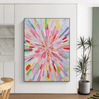 Colorful Radial Burst Abstract Painting with Vibrant Energy WINK124