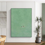 Two Swimmers in Green Minimalist Painting for Calm Interiors HENG305