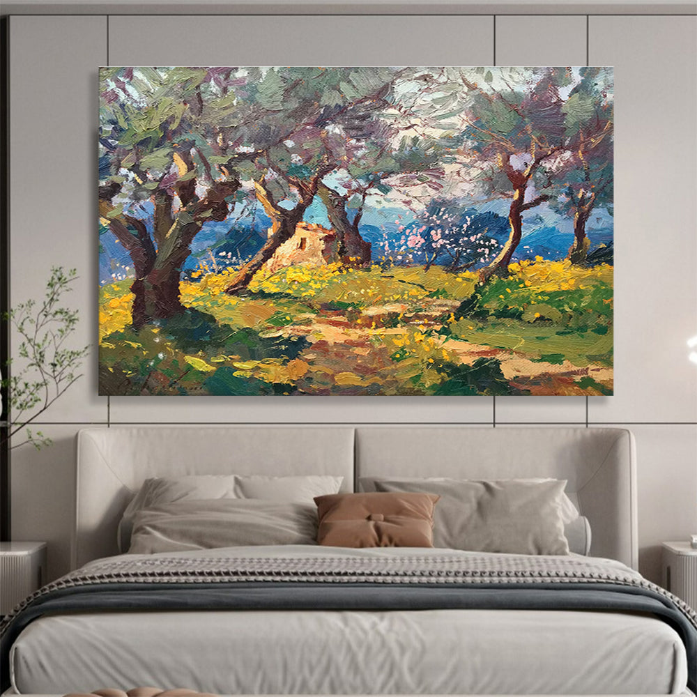 Olive Grove Abstract Painting for Italian Restaurant Private Dining YHT474