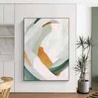 Soft Pastel Abstract Shapes Painting for Whimsical Interiors HENG257