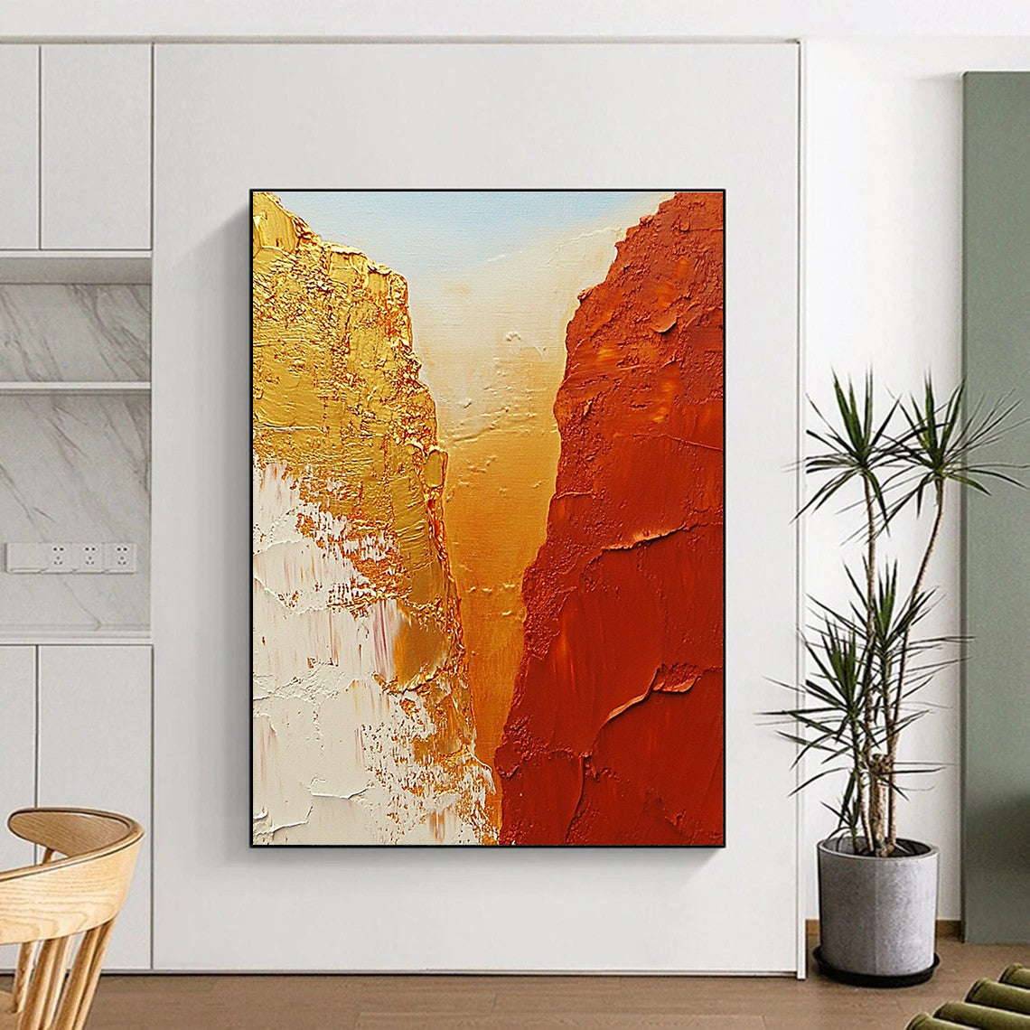 Gold and Rust Abstract Painting for Luxury Desert Resort Lobbies GAB1177