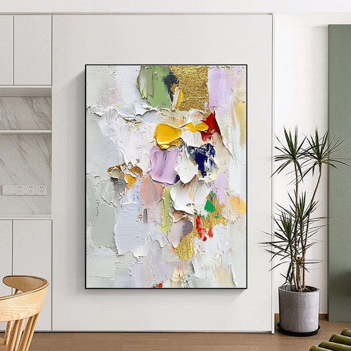 Textured Colorful Abstract Painting for Art - Lovers’ Bedrooms GAB0813