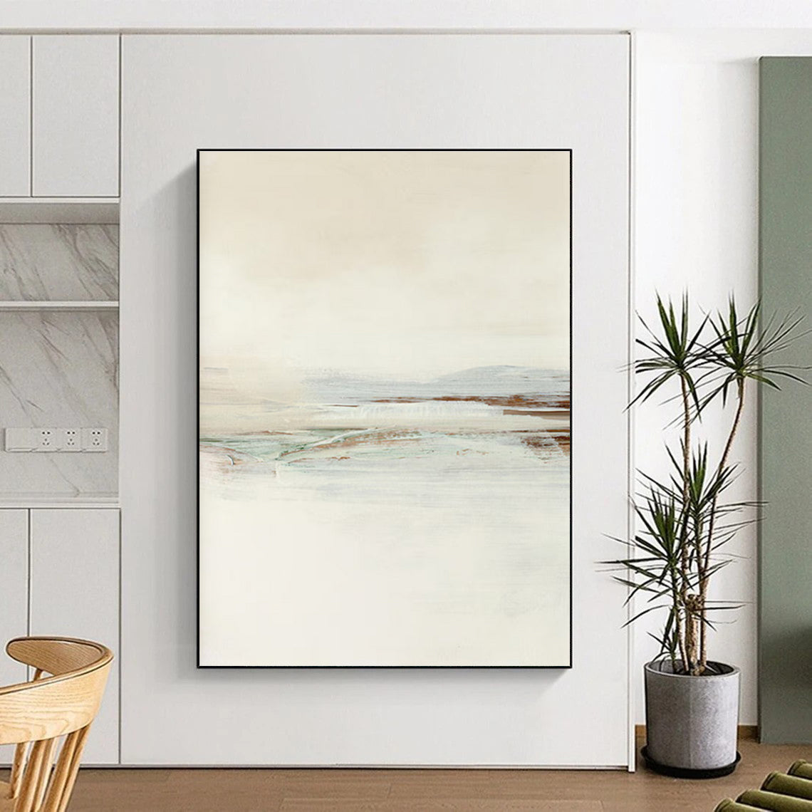Calming Soft - Toned Abstract Landscape for Neutral Interiors HENG224