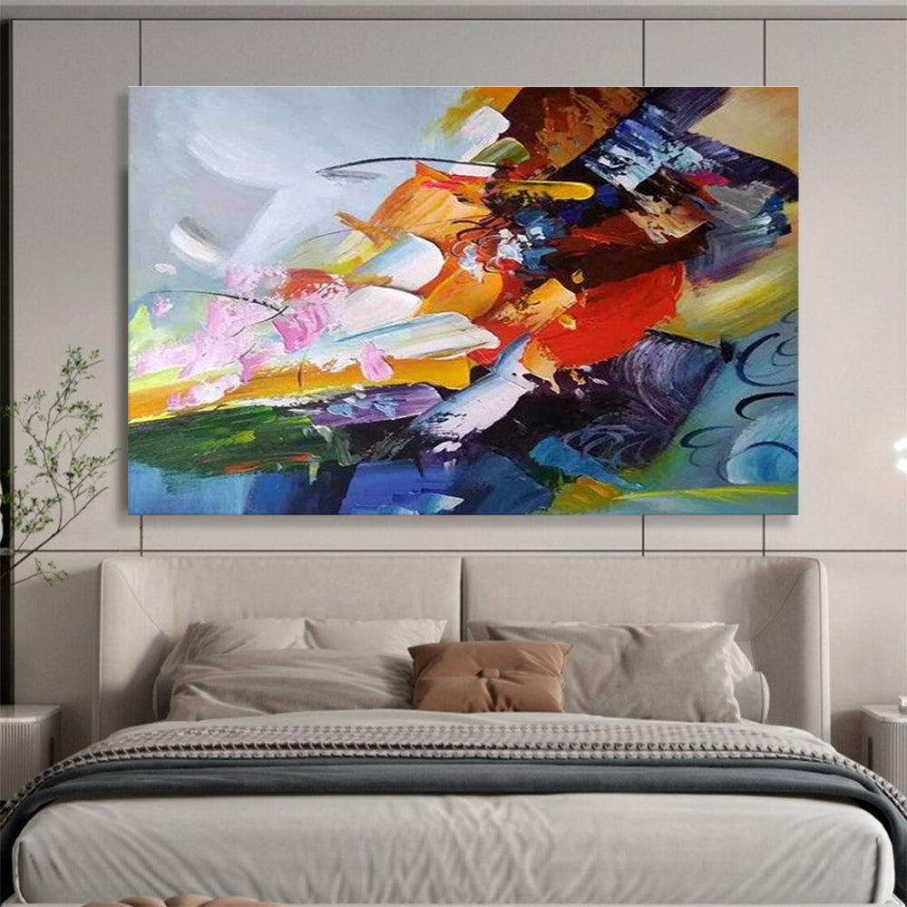 Dynamic Color Fusion Abstract Painting for Modern Art Galleries YHT281