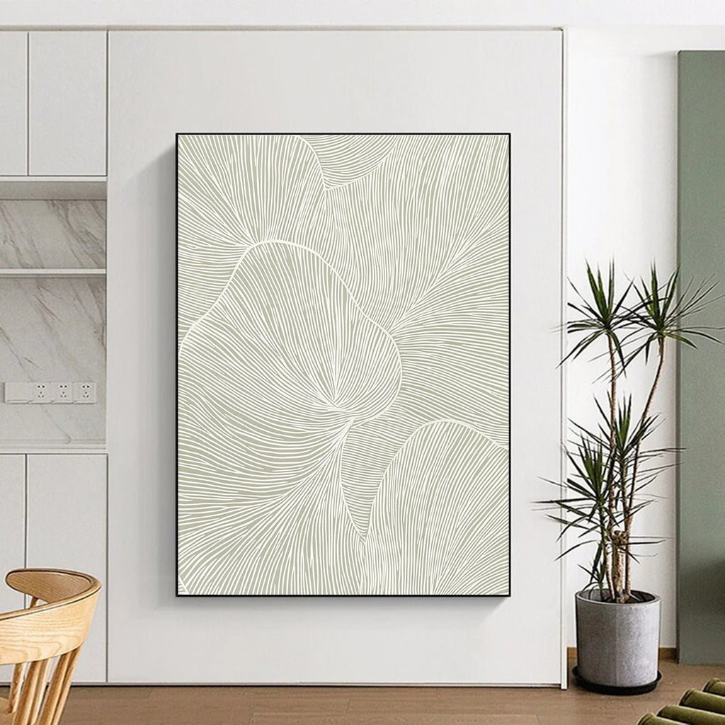 Leaf - like Lines Nature - Inspired Abstract Painting for Calm Spaces GAB1530