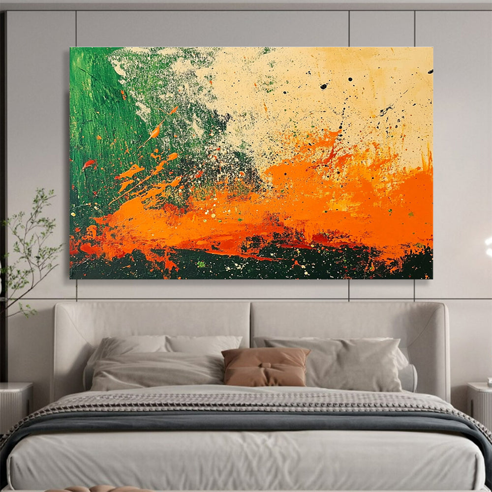Energetic Splatter - Style Abstract Painting with Dynamic Color Bursts ABS223