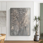 Textured Grey Complexity Abstract Painting of Intricate Surfaces GAB0088