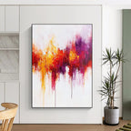 Colorful Drip - Effect Abstract Painting for Bohemian - Style Cafes GAB0891