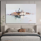 Venice Landscape Abstract Painting with Soft Color Palette ABS285