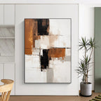 Brown - Black - White Abstract Painting for Industrial - Chic Lofts HENG129