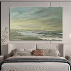 Greenish Sea Abstract Subtle Seascape Painting for Calm Interiors YHT026