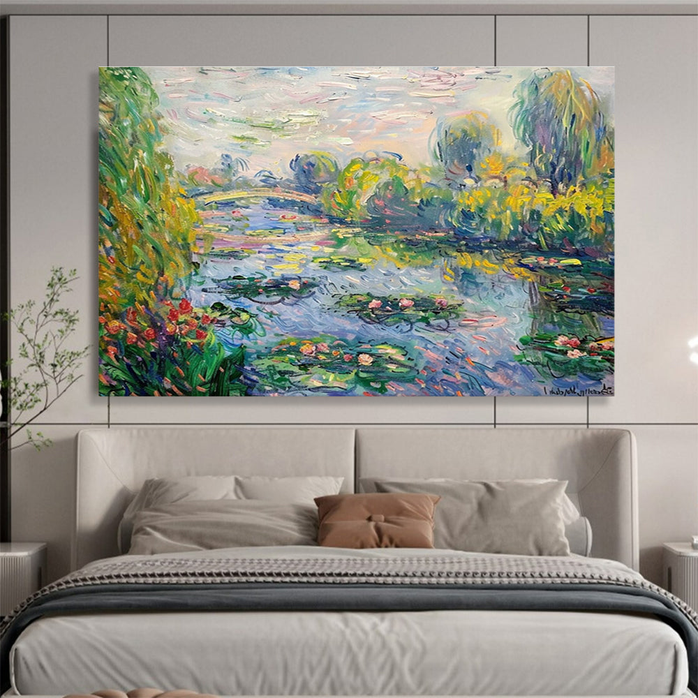 Monet - Style Water Lily Abstract Painting for Art Galleries YHT197