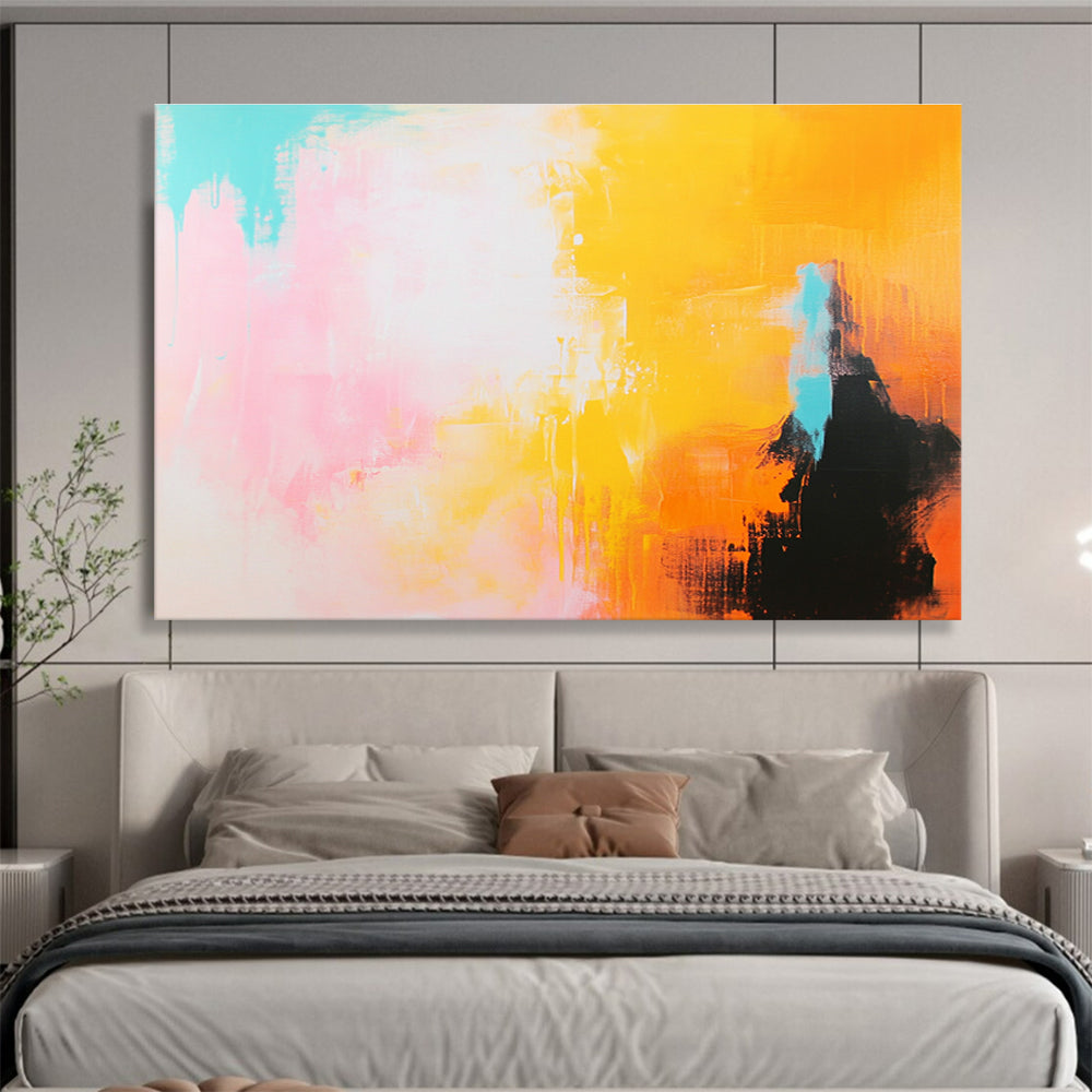 Vibrant Color Explosion Abstract Painting with Energetic Brushstrokes ABS413