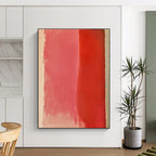 Pink and Red Divide Abstract Painting with Warm Contrast WINK133