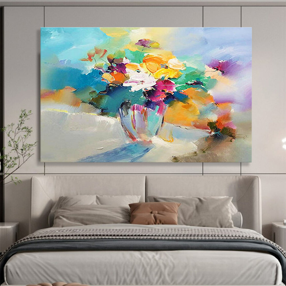 Colorful Flower Bouquet Abstract Painting for Vibrant Kitchens YHT191