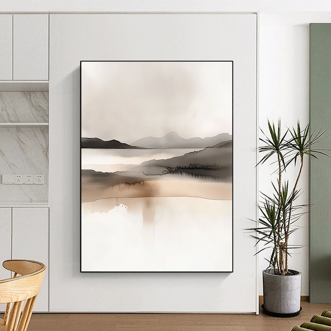 Sepia Landscape Abstract Painting for Vintage - Inspired Libraries GAB0989