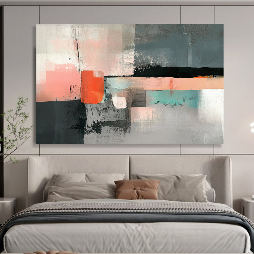 Minimalist Geometric Abstract Painting with Subtle Textured Layers ABS532