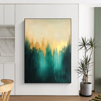 Blue Green Gold Abstract Painting with Ethereal Beauty WINK551