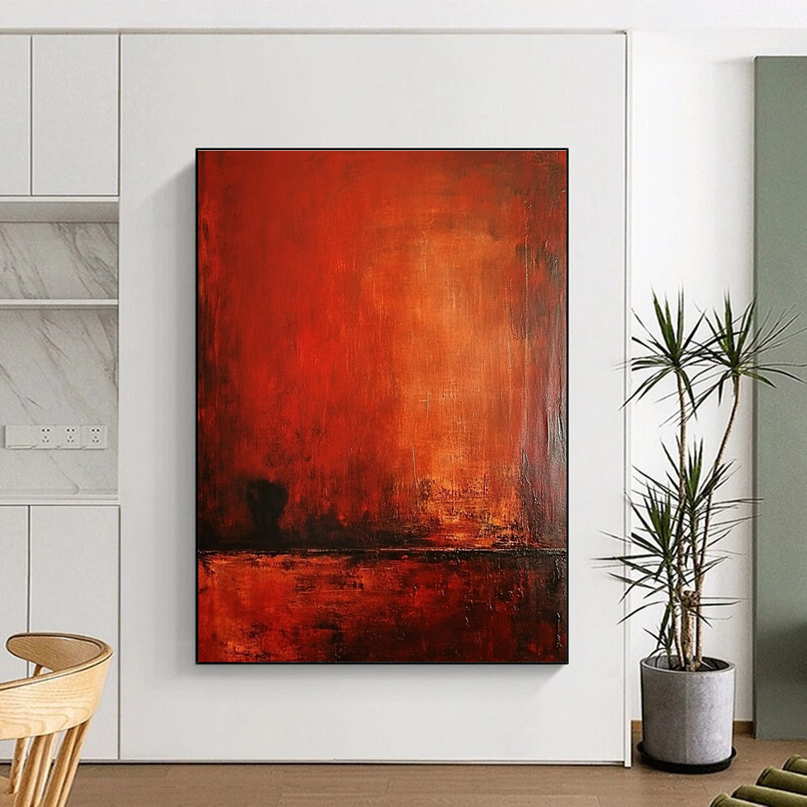 Red Abstract Painting with Intense Warmth WINK127