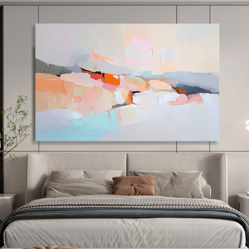 Soft Color Block Abstract Painting with Gentle, Harmonious Tones ABS511