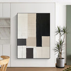 Grid - Pattern Abstract Painting with Textured Surfaces WINK852