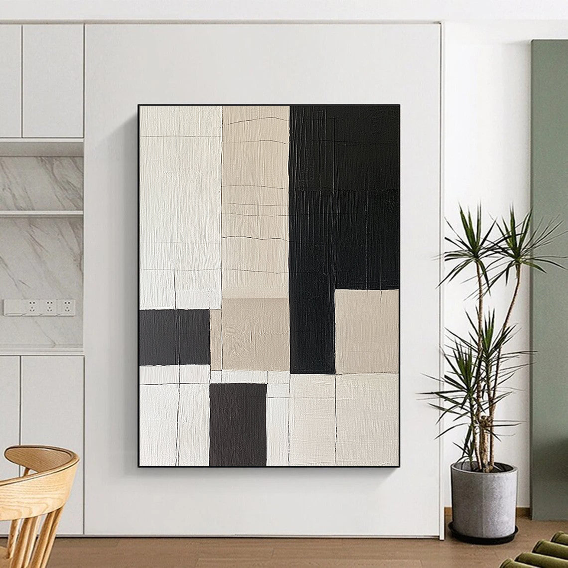 Grid - Pattern Abstract Painting with Textured Surfaces WINK852